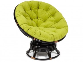 Кресло-качалка Papasan w 23/01 B с подушкой Antique brown, флок Олива в Краснотурьинске - krasnoturinsk.magazin-mebel74.ru | фото