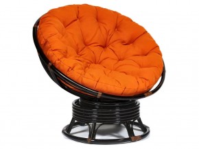 Кресло-качалка Papasan w 23/01 B с подушкой Antique brown, ткань Оранжевый в Краснотурьинске - krasnoturinsk.magazin-mebel74.ru | фото