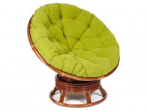 Кресло-качалка Papasan w 23/01 B с подушкой Pecan, флок Олива в Краснотурьинске - krasnoturinsk.magazin-mebel74.ru | фото