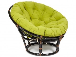 Кресло Papasan 23/01 W с подушкой Antique brown, флок Олива в Краснотурьинске - krasnoturinsk.magazin-mebel74.ru | фото