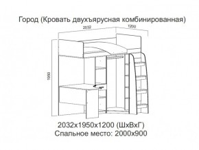 Кровать двухъярусная комбинированная в Краснотурьинске - krasnoturinsk.magazin-mebel74.ru | фото