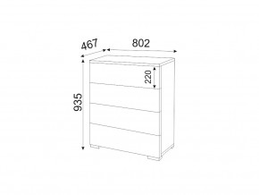 М05 (ручка брусок) Комод (4 ящика) в Краснотурьинске - krasnoturinsk.magazin-mebel74.ru | фото