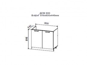 Шкаф нижний ДСМ800 под мойку в Краснотурьинске - krasnoturinsk.magazin-mebel74.ru | фото